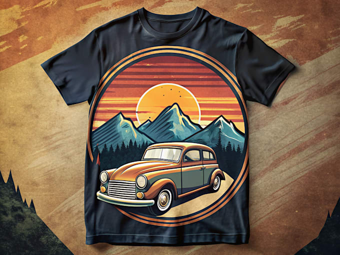 draw a vintage or retro t shirt design