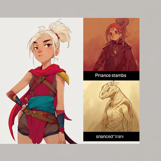 Draw a sci fi character illustration or fantasy concept art by ...