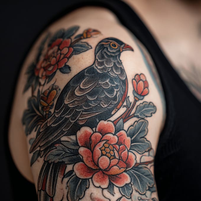 create sleeve tattoo design in geometric style