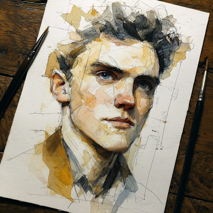 draw awesome watercolor portrait