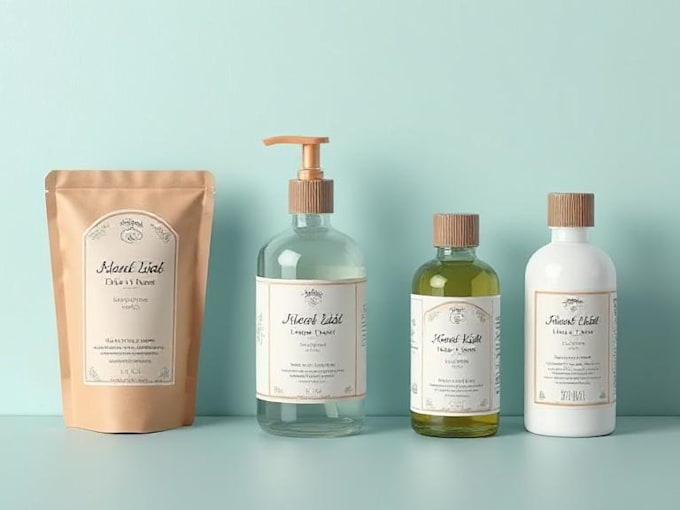 make a label design, cosmetic package, box design