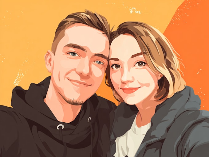 create couples art vector portrait