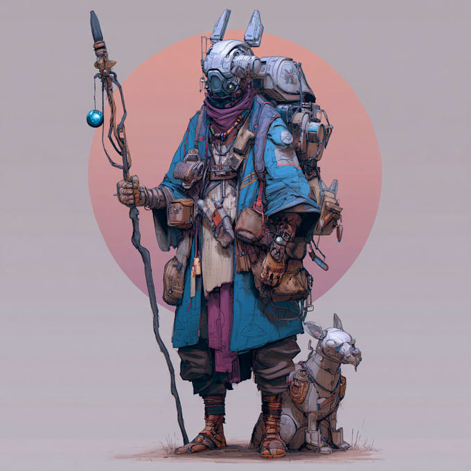 Draw your sci fi character illustration or fantasy concept art by ...