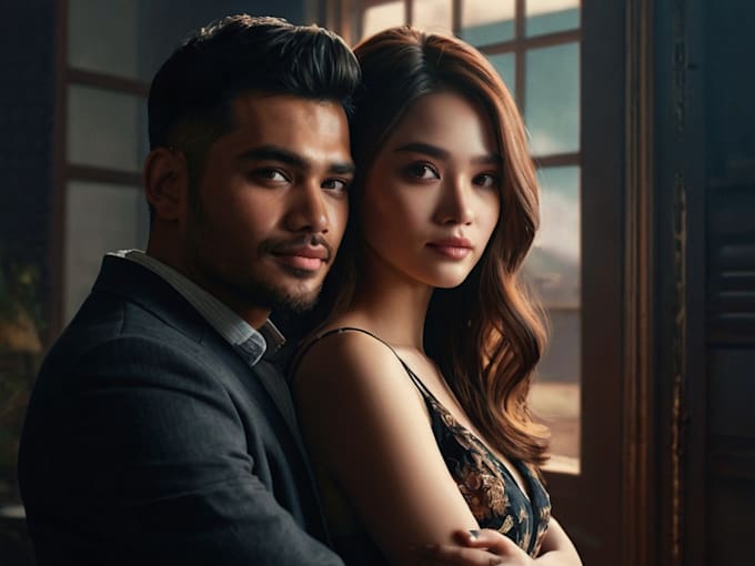 draw couple portrait illustration