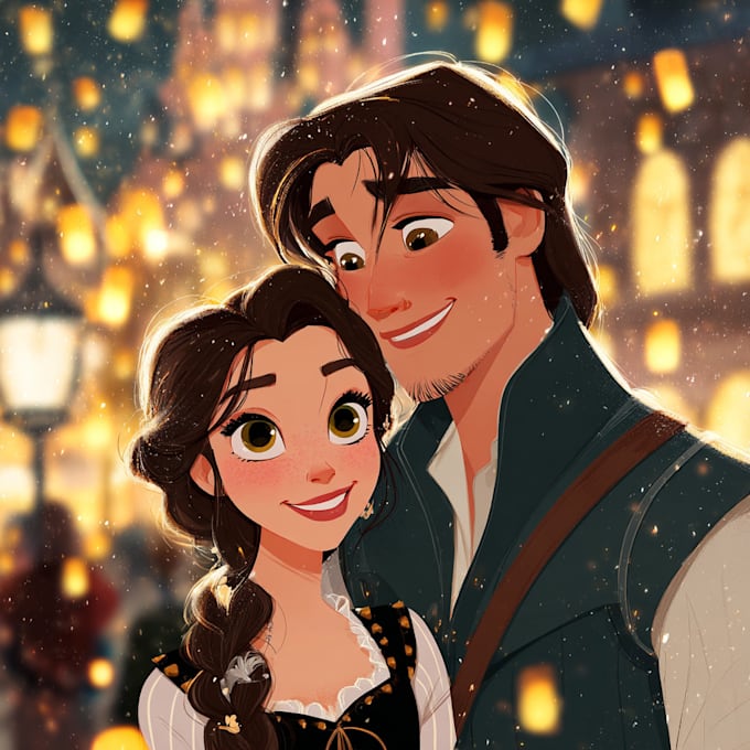 draw your portrait in charming disney animation style