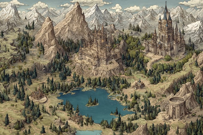 create map illustration map desig fantasy map