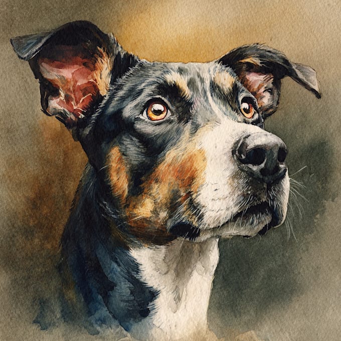 Do watercolor pet portrait, dog portrait cat portrait by Alletgenh | Fiverr