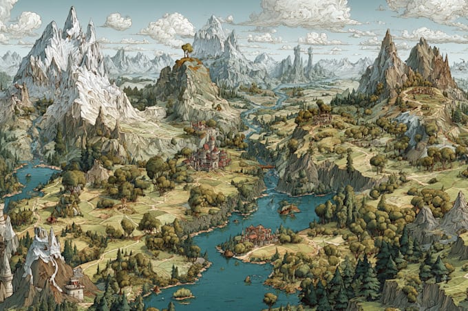 fantasy map illustration vector event map design