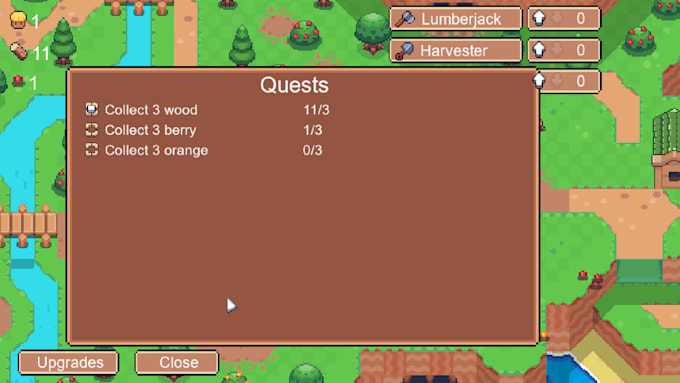 develop a 2d idle or farming game for web or PC