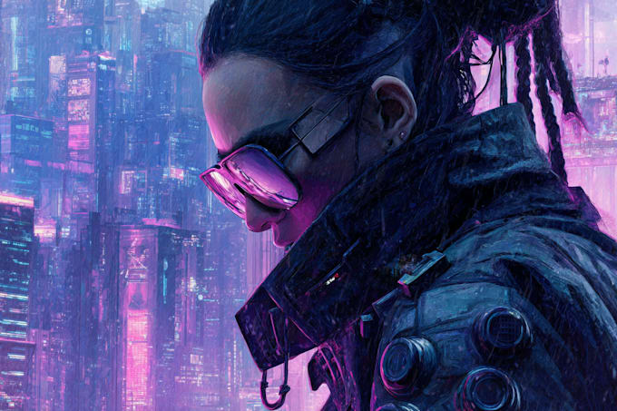 make portrait illustration with cyberpunk anime style