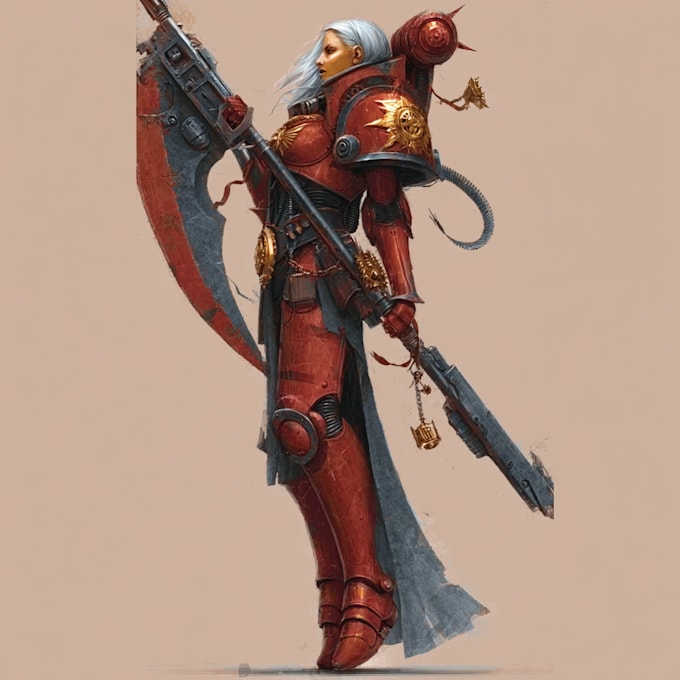create a fantasy or warhammer 40k character illustration