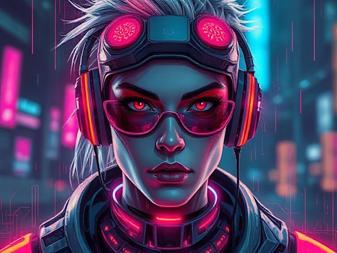 make a unique cyberpunk portrait for game