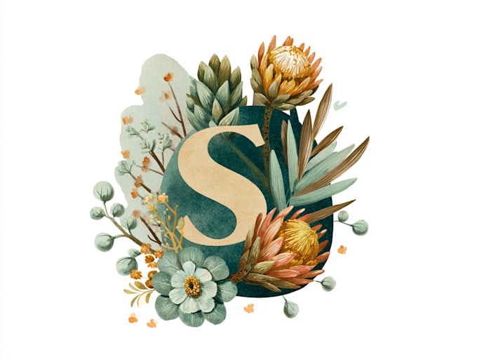 design drawn botanical boho signature logo