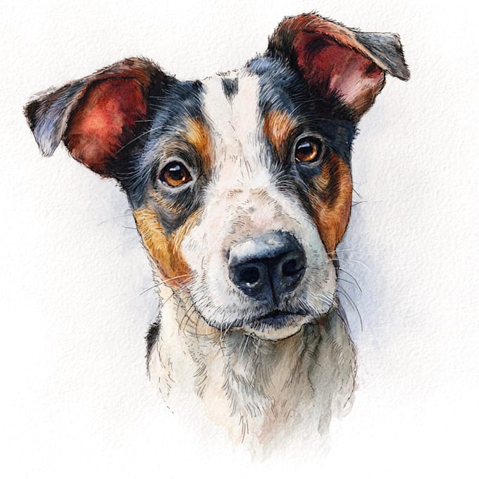 draw watercolor pet portrait