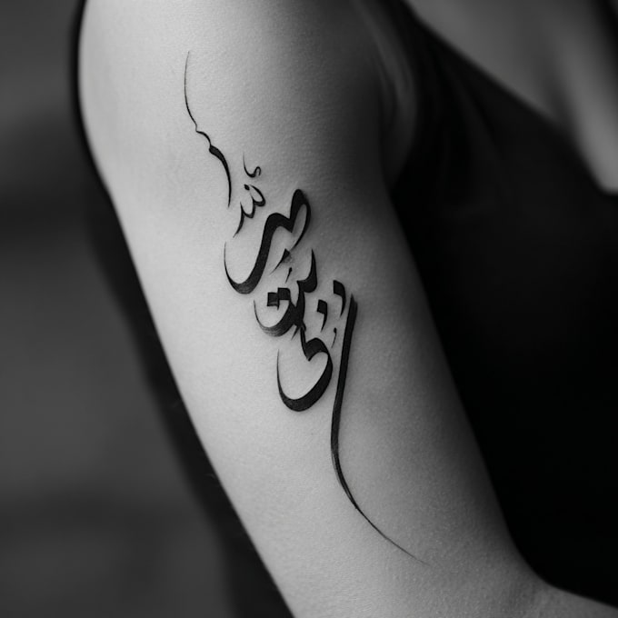 make unique handdrawn persian arabic calligraphy tattoo
