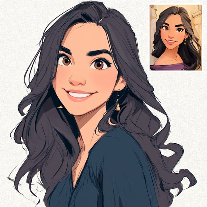 draw cartoon disney couple portrait