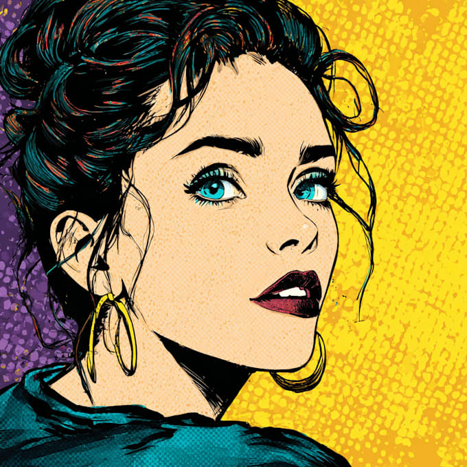 draw a professional pop art portrait