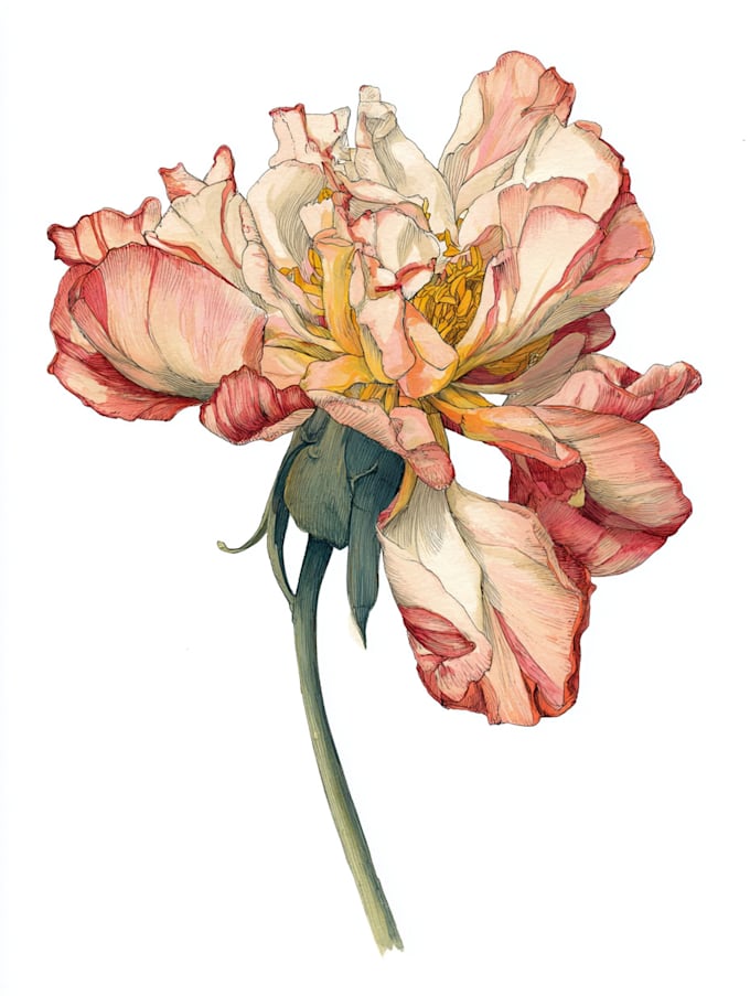 create botanical watercolor illustration in unique style