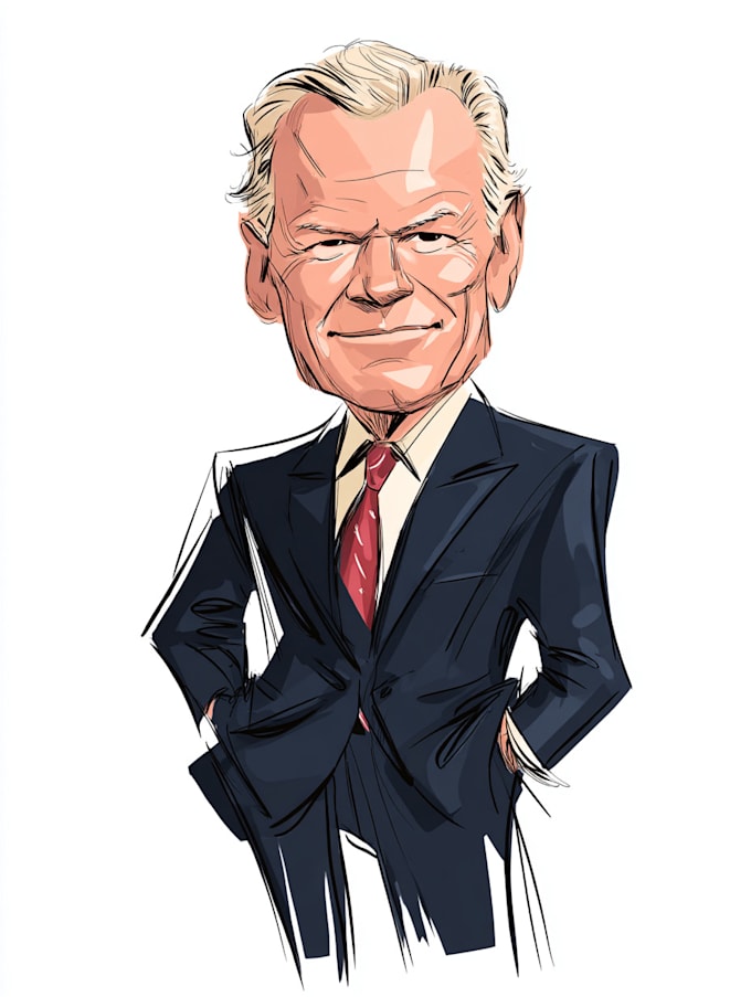 make a digital political cartoon and caricature for for you