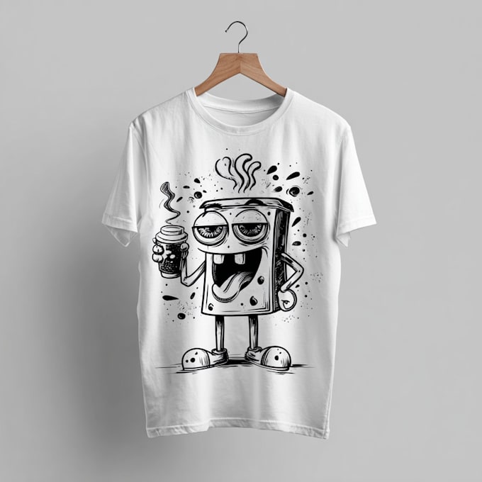 draw a funny slogan t shirt design
