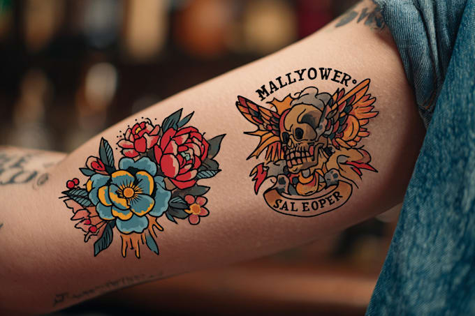 create old school tattoo in traditional tattoo style
