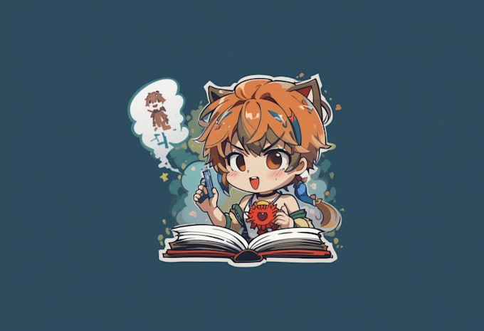 illustrate comic amine book chibi manga  mascot logo