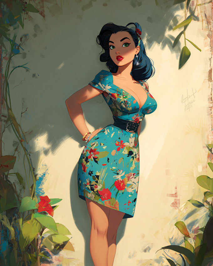 Do model pinup art pin up girl fanarts and oc for you by Weon_neest ...