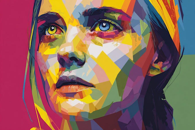 create a face into color vector art portrait