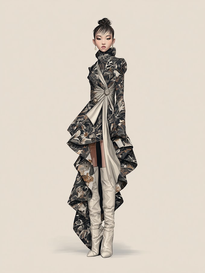 draw a fashion illustration or sketch