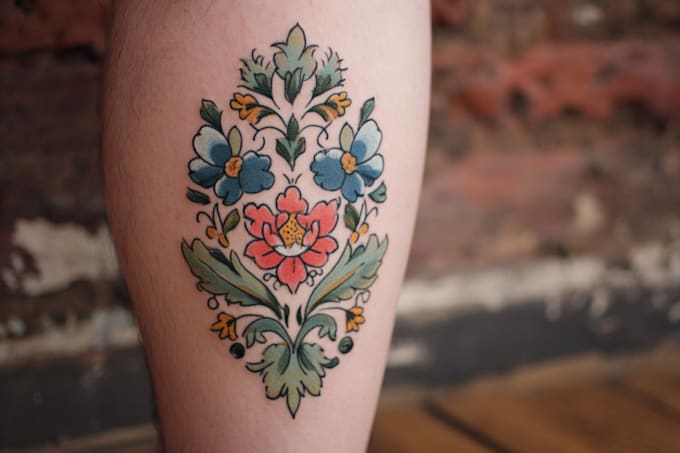 draw watercolor tattoo design