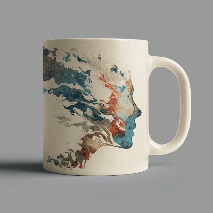make a custom typography coffee mug design