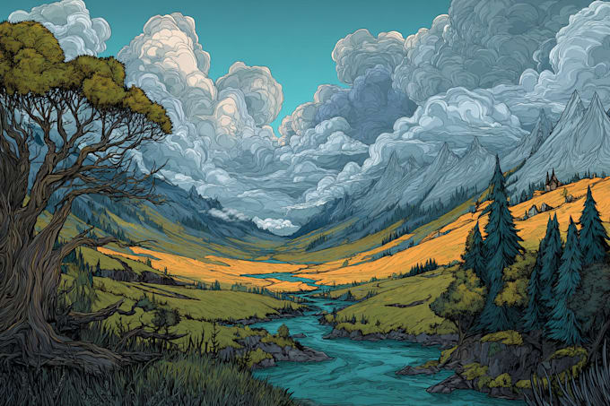 create concept art, fantasy landscapes, background scenes