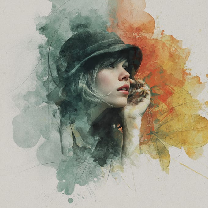 create watercolor and digital illustrations