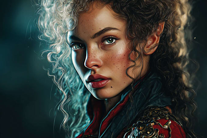 paint a realistic conceptual or fantasy digital portrait
