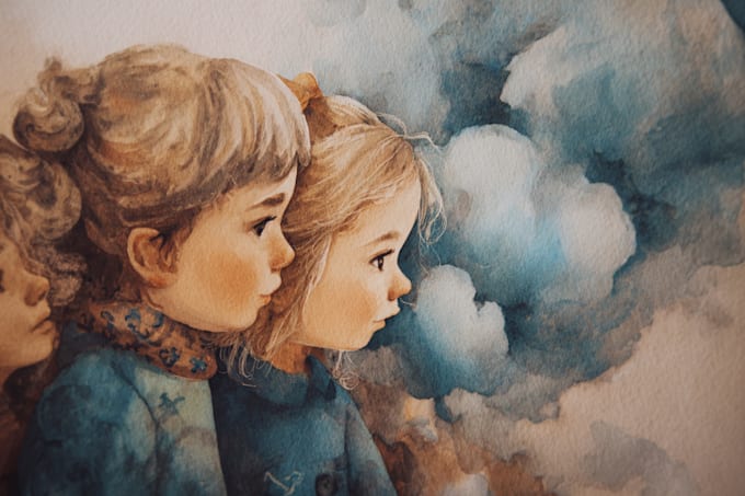 make a watercolor children illustration