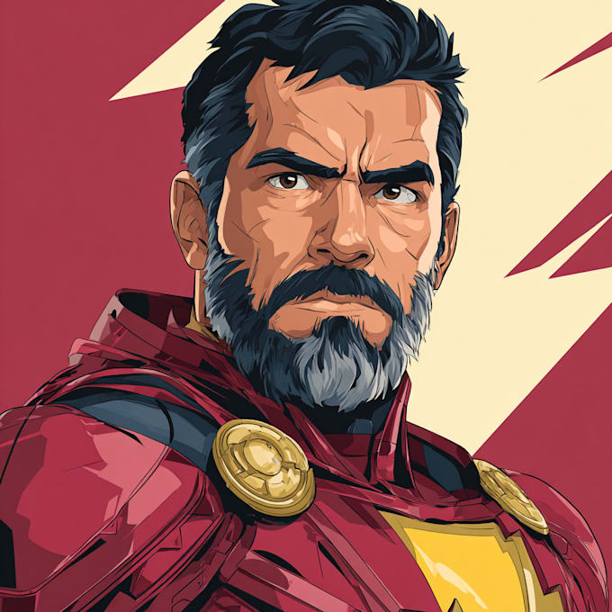 design your realistic superhero cartoonportrait