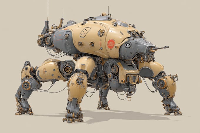 design 3d sci fi mech, robot and creature concept models