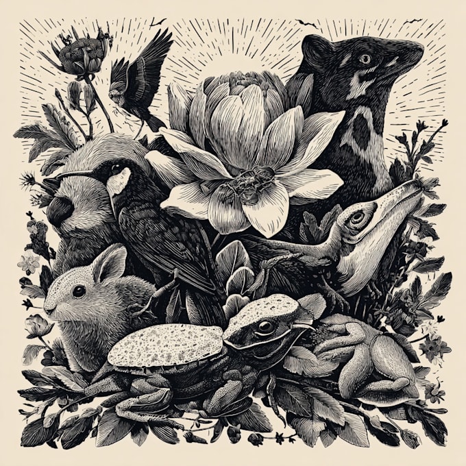 draw botanical and animal designs and patterns for you