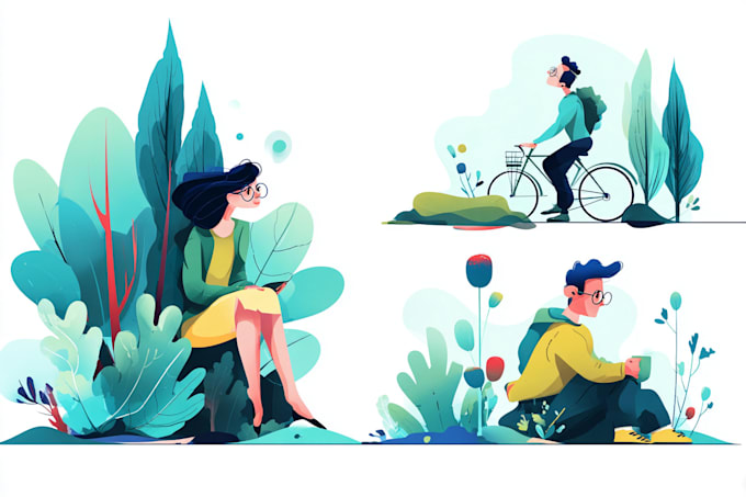 create stylish flat vector illustrations