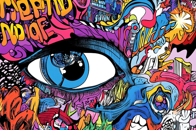 draw doodle art illustration designs on any topic graffiti art style