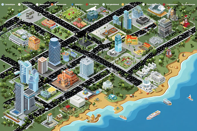 draw a unique vector or isometric map