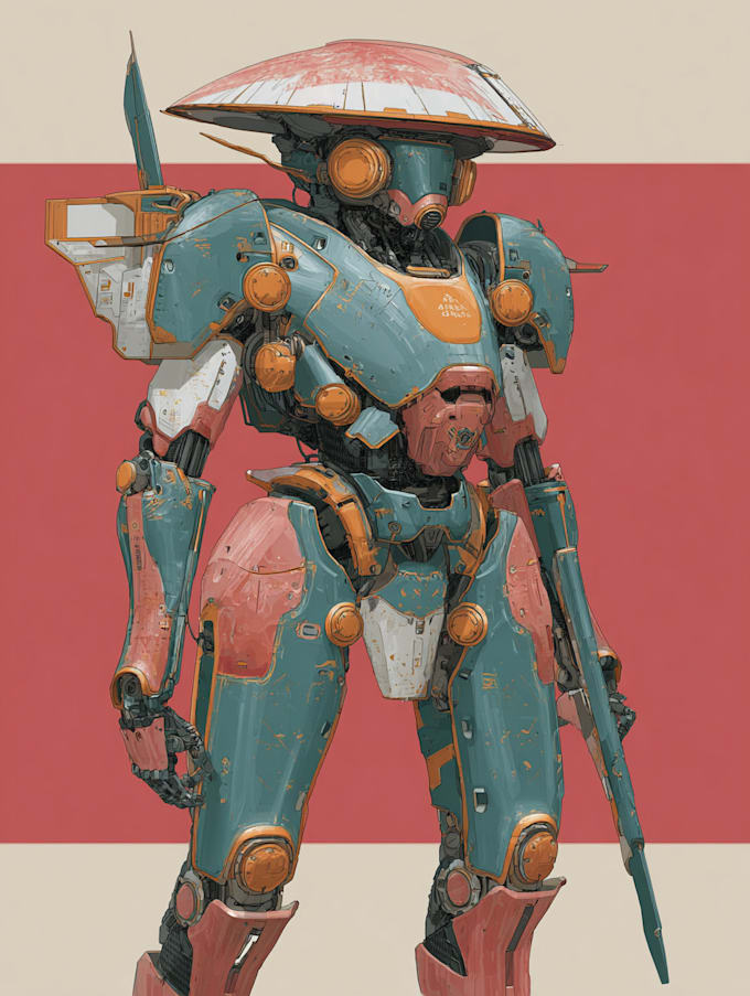 make a mecha robot gundam illustrations