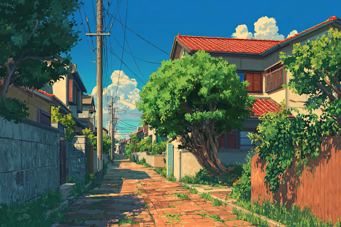 create anime, game, and visual novel background painting
