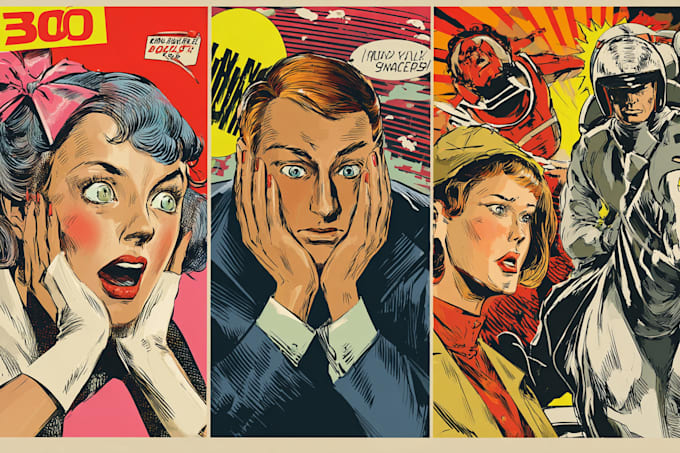 draw a retro vintage comic illustration