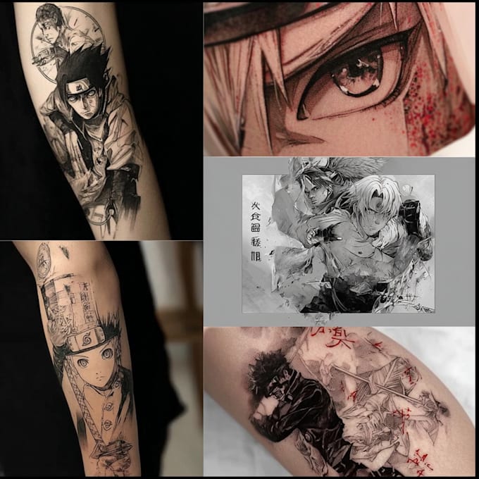 make anime, manga tattoo design