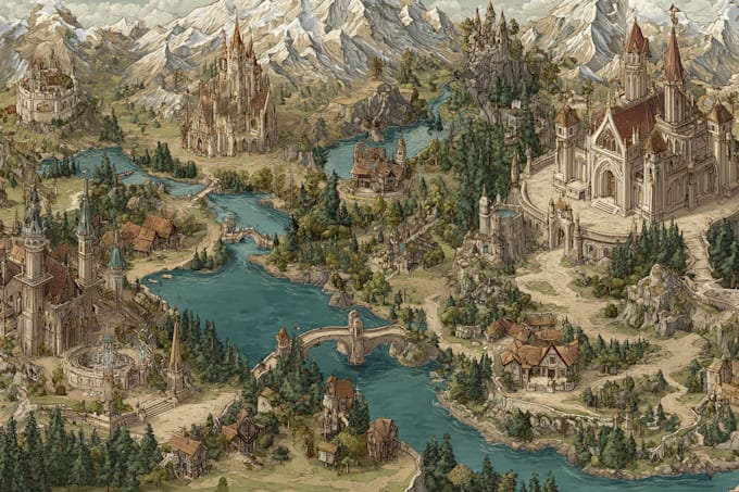 make fantasy map illustration