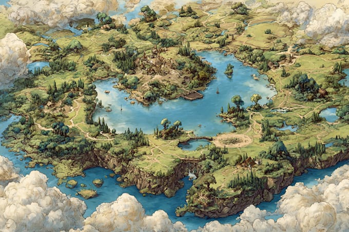 design fantasy, side, axonometry map