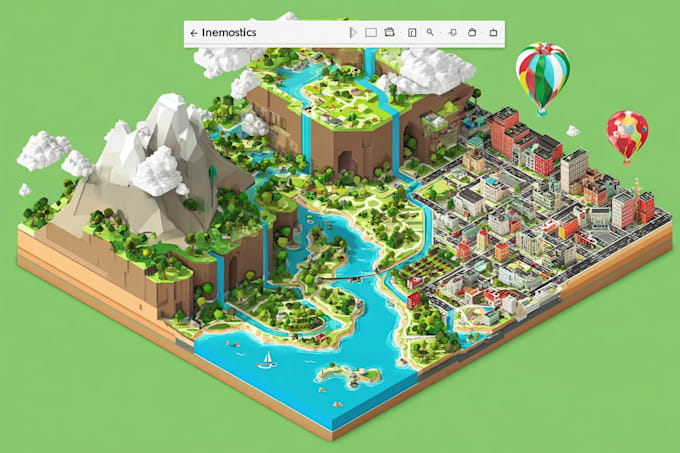 make vector map illustration map design isometric cartography city map
