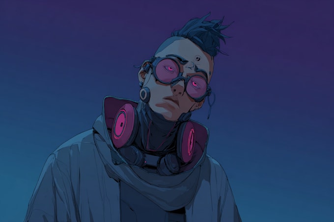 design cyberpunk character, original character design