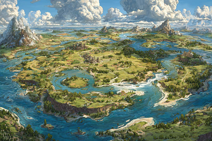 draw  your fantasy map, worldmap, battlemap for dnd etc